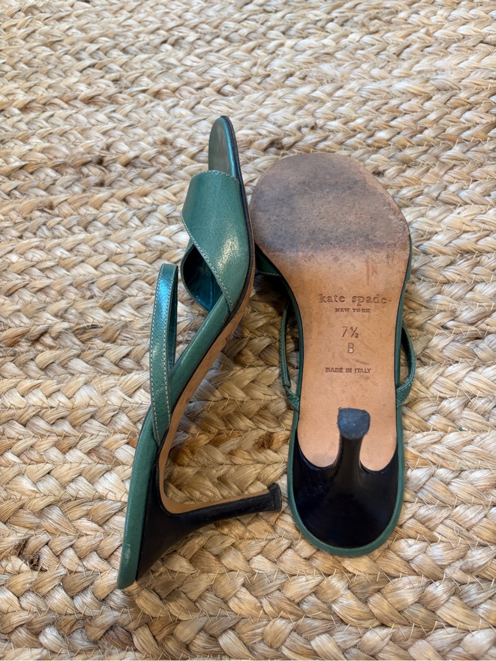 Kate Space Turquoise Leather Heels | Size 7.5 - Picture 4 of 5